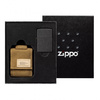 Подарочный набор: Зажигалка Бензиновая Zippo Black Crackle и коричневый нейлоновый чехол ZIPPO (49401)